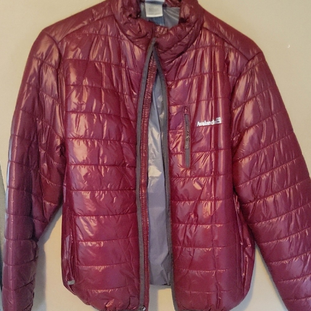 Avalanche Kids Puffer Jacket Burgundy Maroon Quilted Full Zip Lightweight Coat